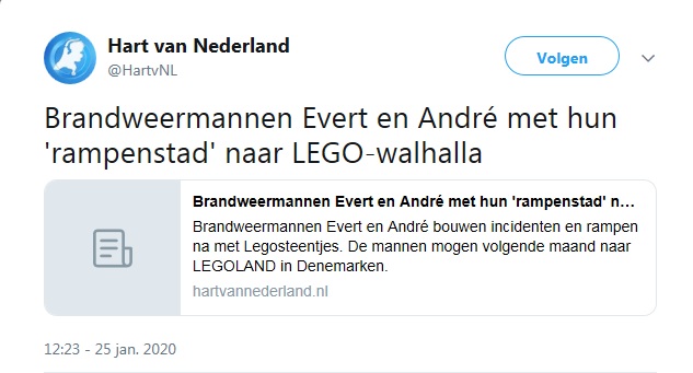 tweet Hart van Nederland incidentenCity 25 januari 2020