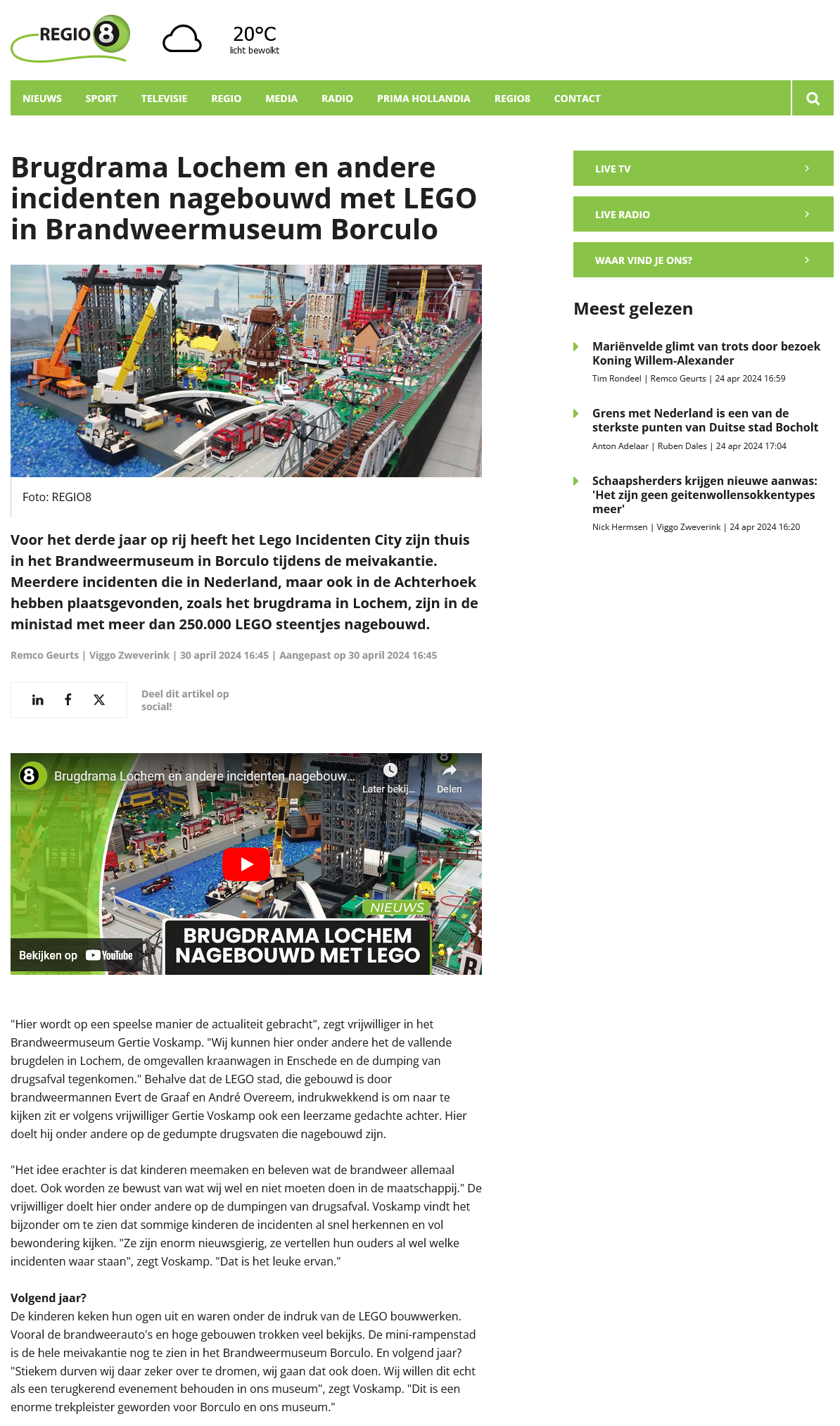 Screenshot 2024 05 01 at 10 00 31 Brugdrama Lochem en andere incidenten nagebouwd met LEGO in Brandweermuseum Borculo